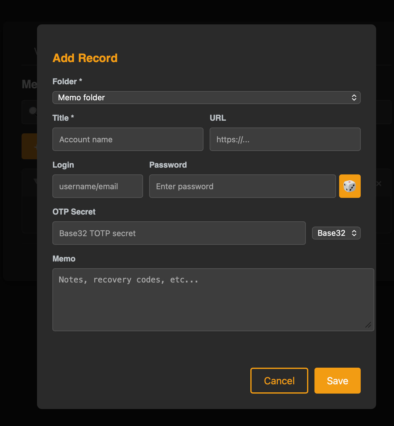 Sundy Memo record editor