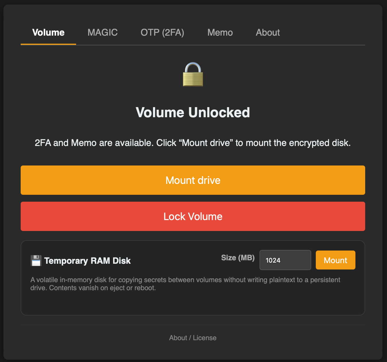 Unlocked Sundy volume before mounting the disk